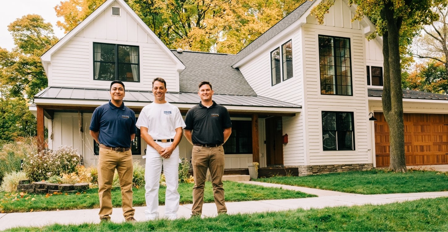 Five Star Painting Workers in Front of House