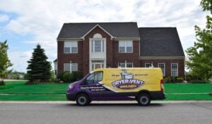 Dryer Vent Wizard truck in front of home