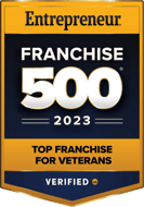 Entreprenuer Franchise 500 Top Franchise for Veterans -2023